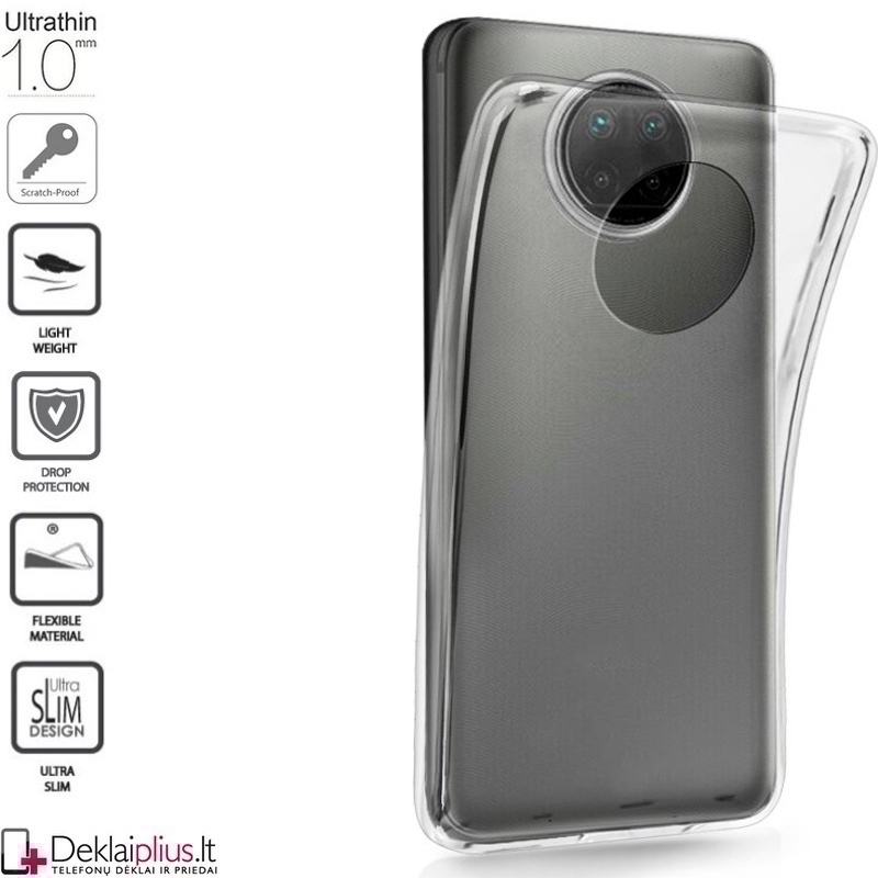 Silikoninis dėklas 1.0 mm storio - permatomas (telefonams Xiaomi Redmi Note 9T) Silikoninis dėklas 1.0 mm storio - permatomas (telefonams Xiaomi Redmi Note 9T)